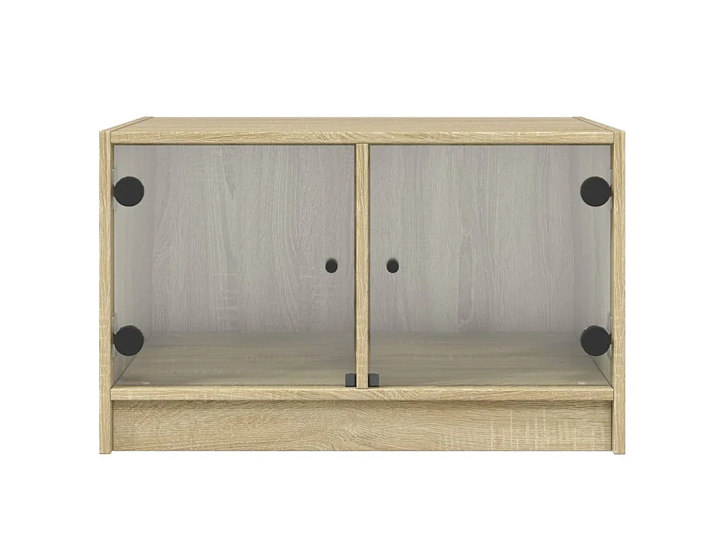 Couchtisch mit Glastüren Sonoma-Eiche 68x50x42 cm