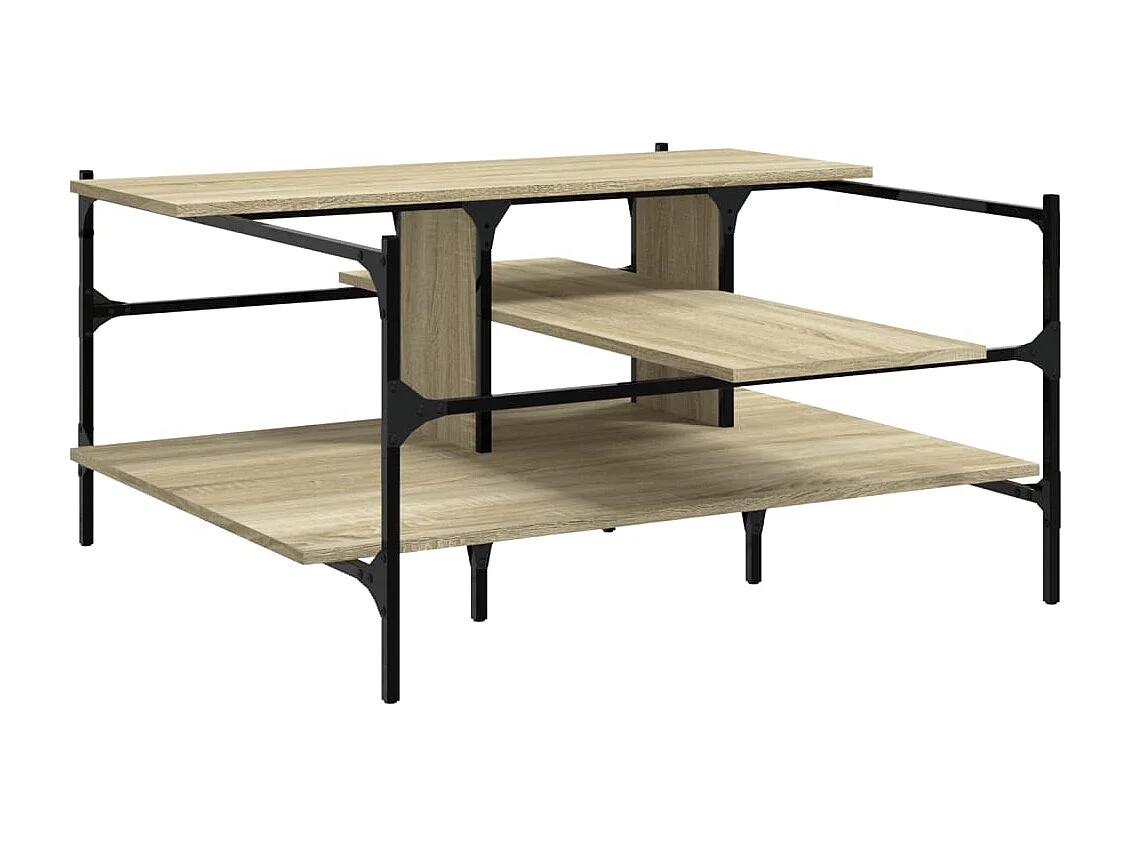 Salontafel 100x100x48,5 cm bewerkt hout sonoma eikenkleurig