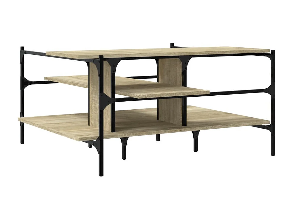 Salontafel 100x100x48,5 cm bewerkt hout sonoma eikenkleurig