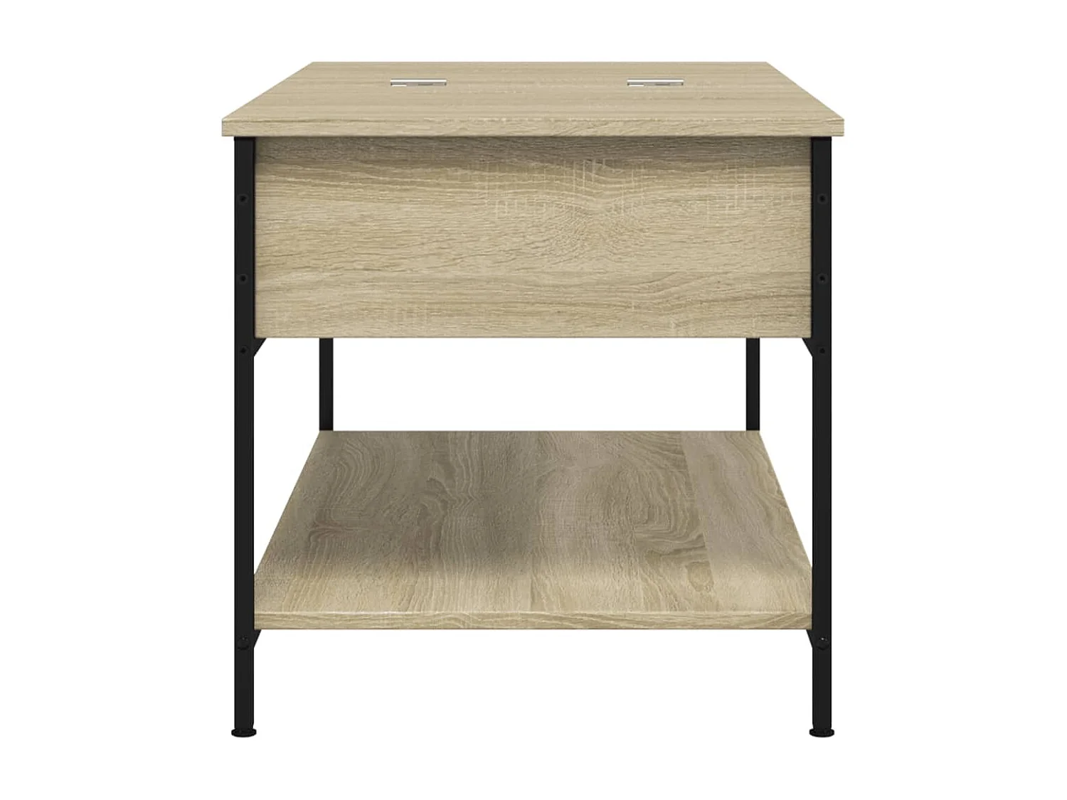 Table basse chêne sonoma 100x50x50cm bois d'ingénierie et métal