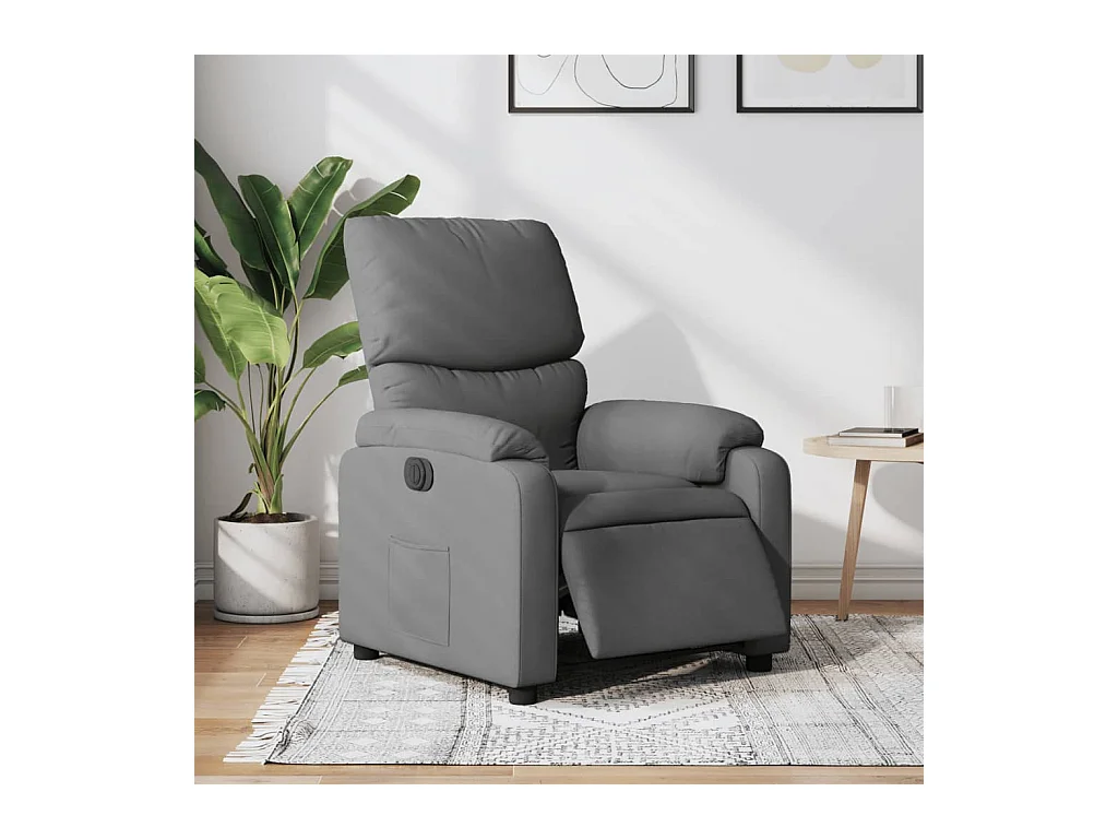 Fauteuil inclinable électrique Gris foncé Tissu