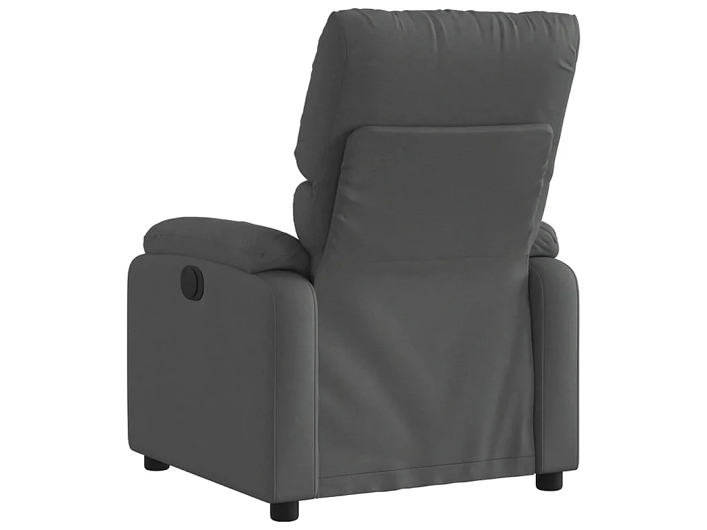 Sillón reclinable eléctrico de tela gris oscuro