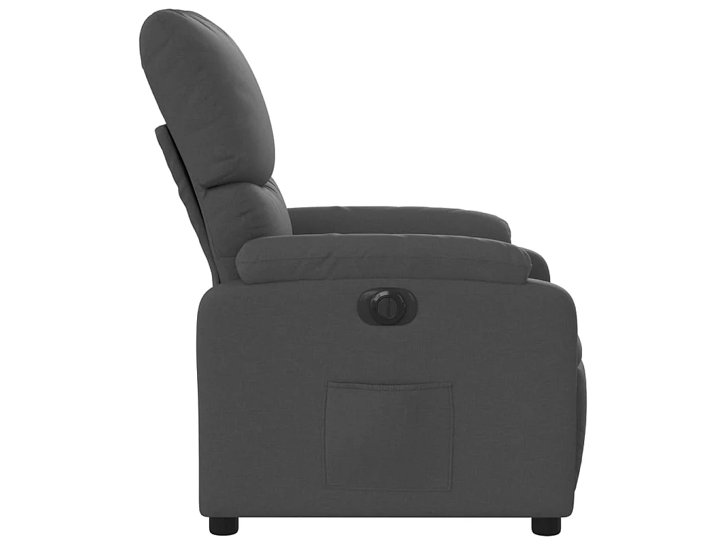 Sillón reclinable eléctrico de tela gris oscuro