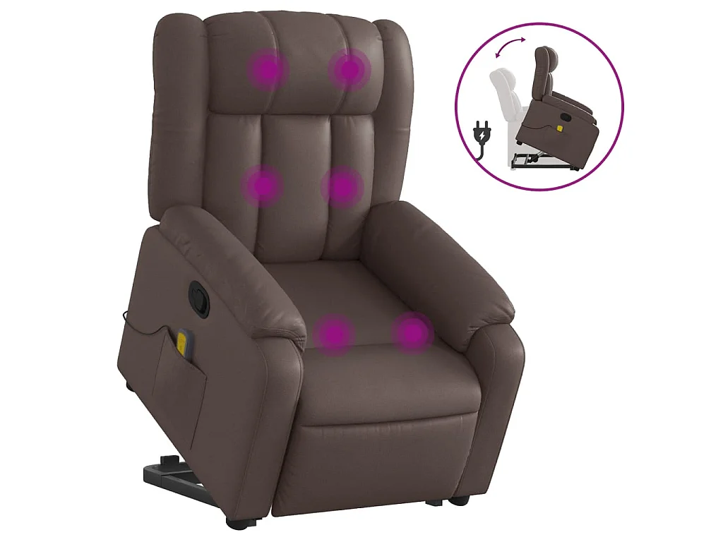 Fauteuil inclinable de massage Marron Similicuir