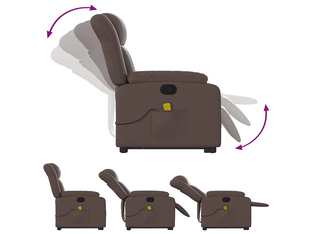 Fauteuil inclinable de massage Marron Similicuir