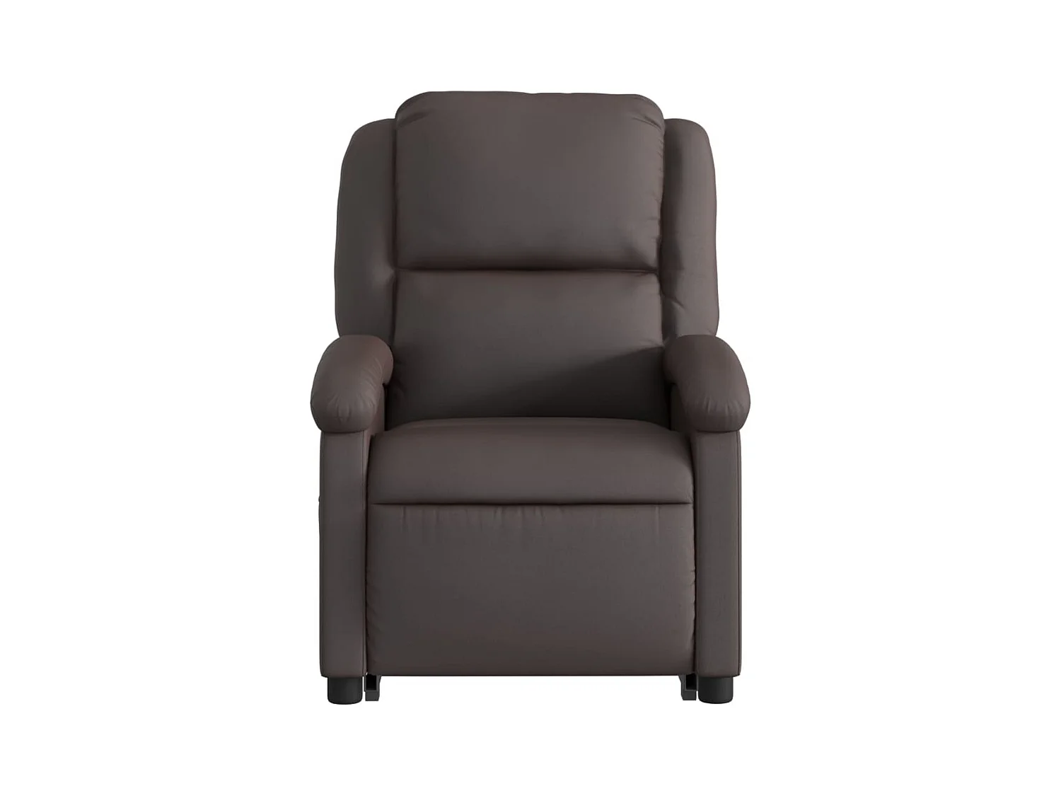 Sillón reclinable eléctrico pie cuero auténtico marrón oscuro