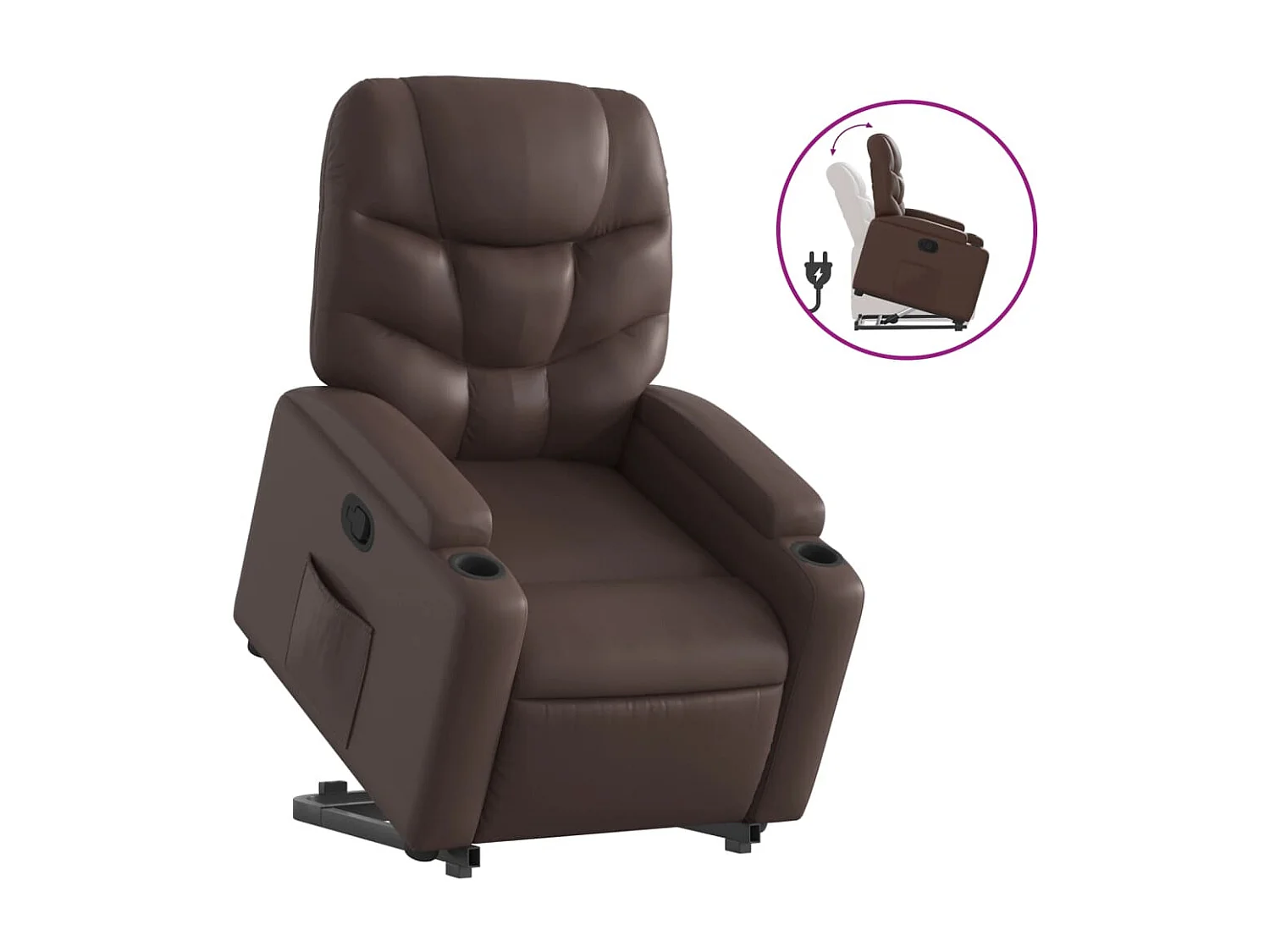 Fauteuil inclinable marron similicuir