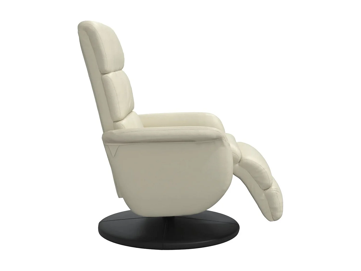 Sillón reclinable con reposapiés cuero sintético color crema