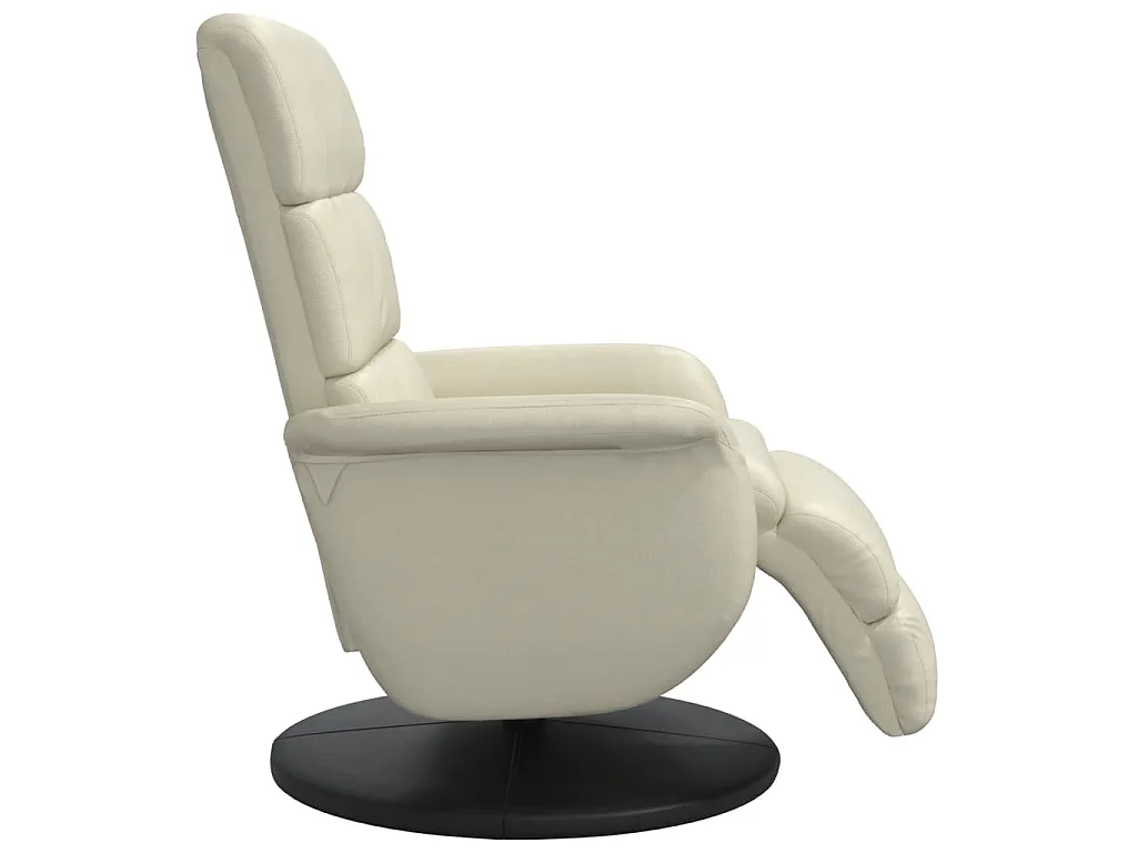 Fauteuil verstelbaar met voetensteun kunstleer crèmekleurig