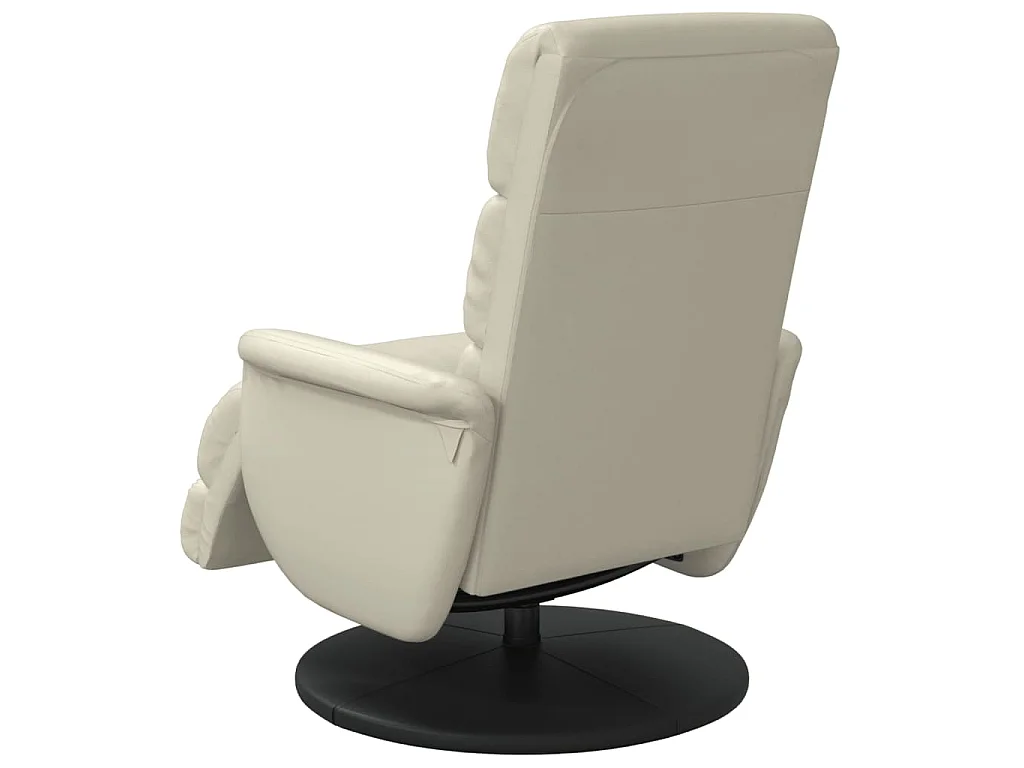 Fauteuil verstelbaar met voetensteun kunstleer crèmekleurig