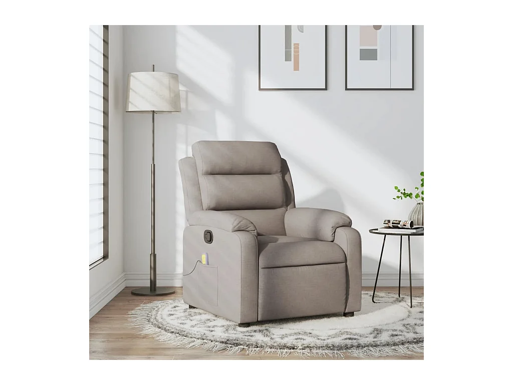 Fauteuil de massage inclinable Taupe Tissu
