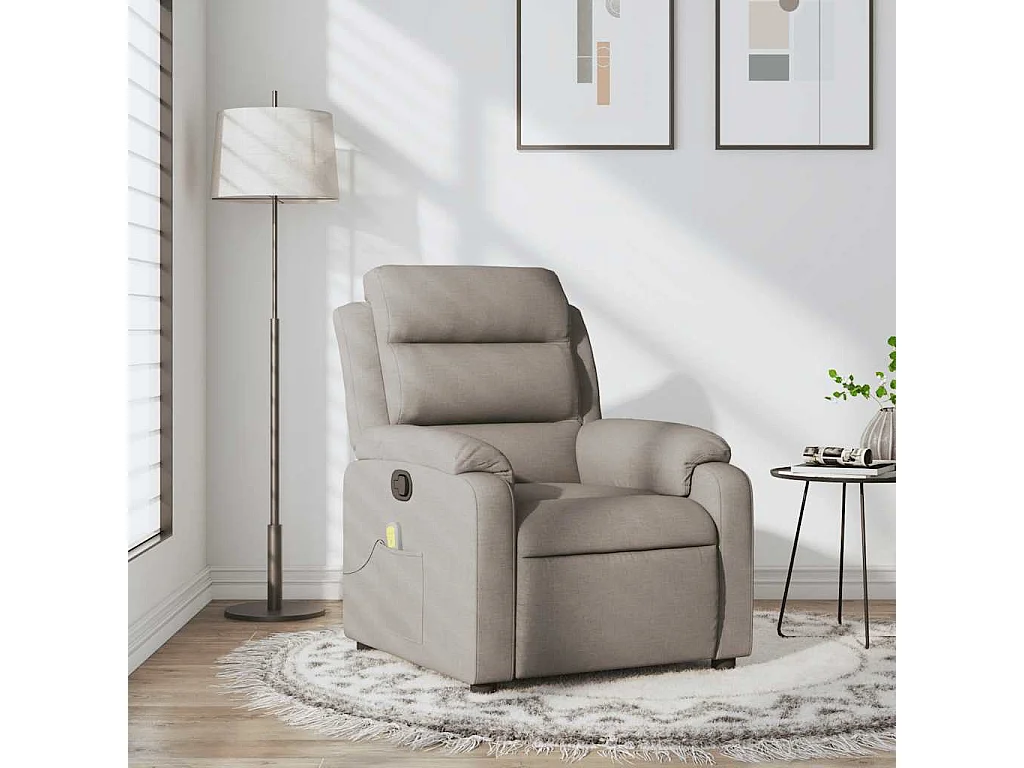 Fauteuil de massage inclinable Taupe Tissu