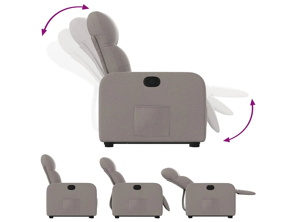 Relaxsessel mit Aufstehhilfe Taupe Stoff