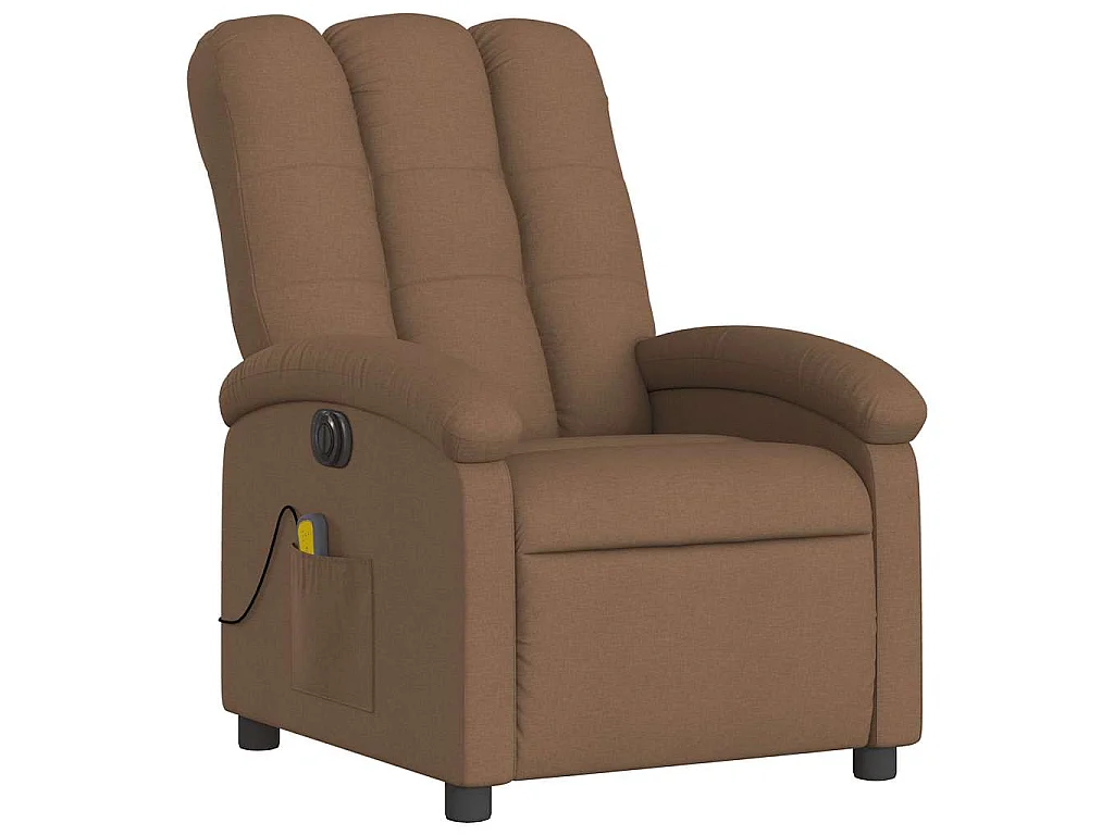 Fauteuil inclinable de massage électrique marron tissu