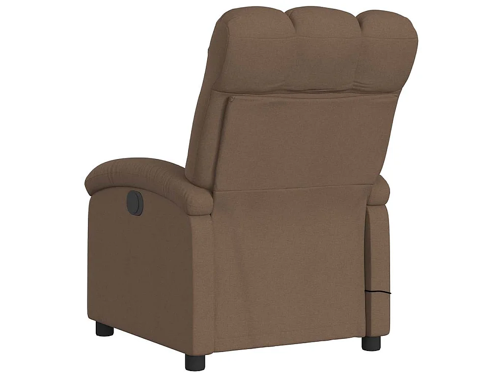 Fauteuil inclinable de massage électrique marron tissu