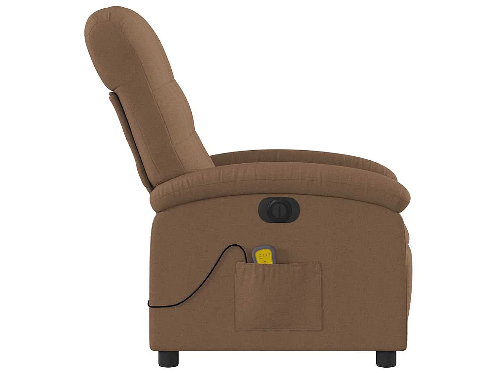 Fauteuil inclinable de massage électrique marron tissu