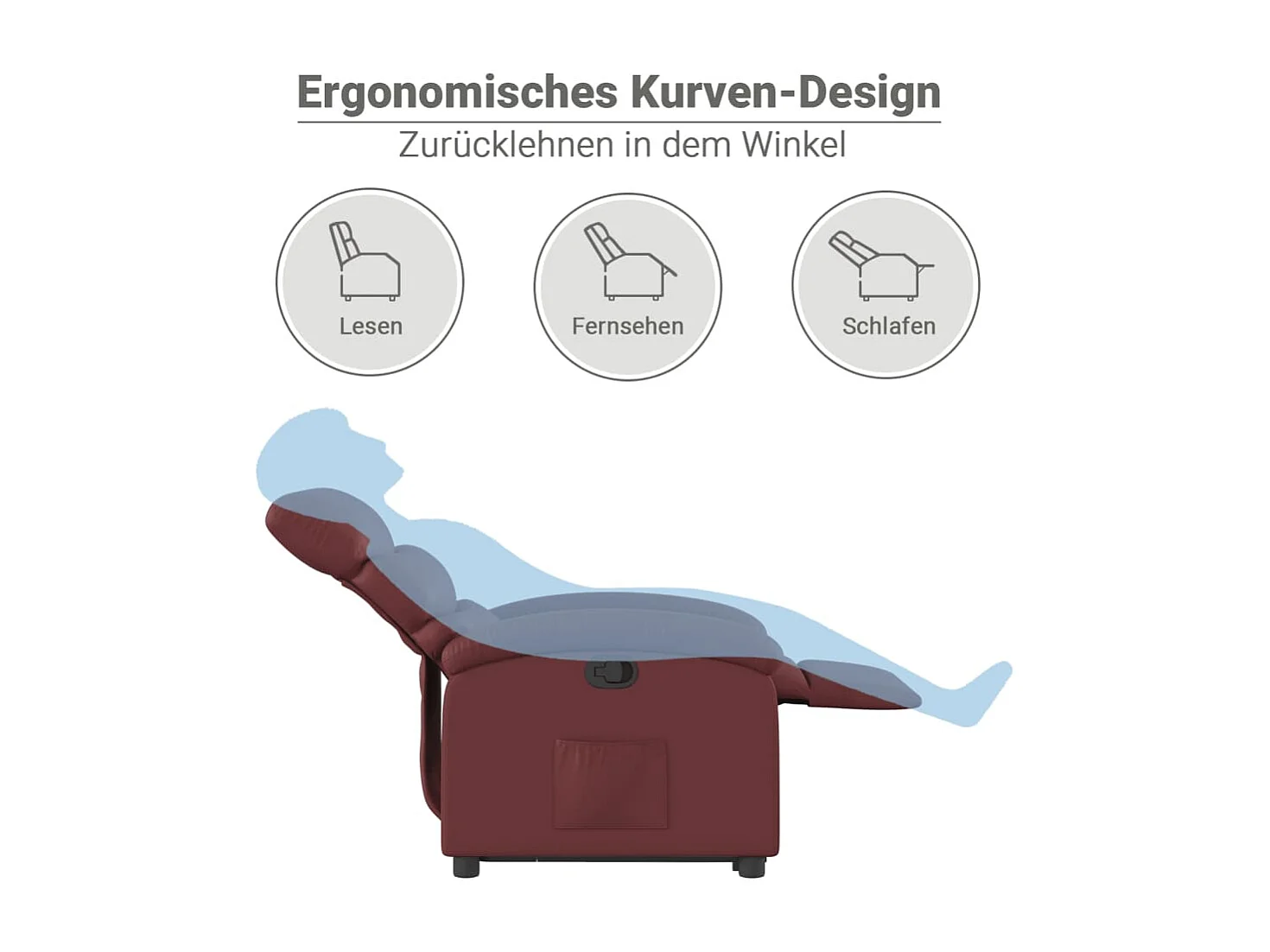 Fauteuil inclinable Rouge bordeaux Similicuir