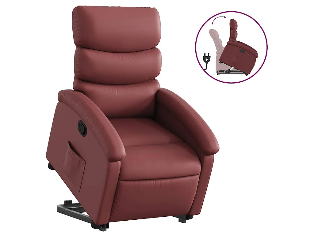 Sta-op-stoel kunstleer wijnrood