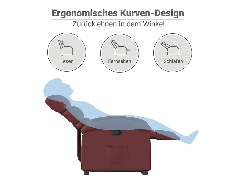 Sta-op-stoel kunstleer wijnrood