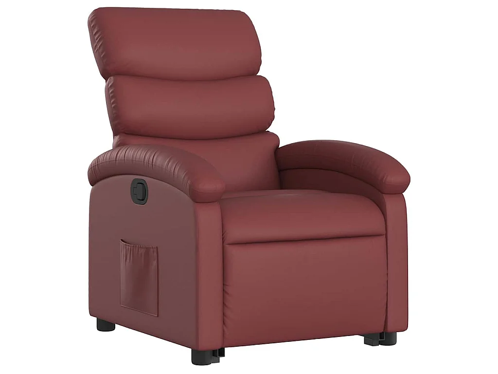 Sta-op-stoel kunstleer wijnrood