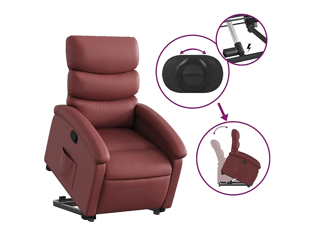 Sta-op-stoel kunstleer wijnrood