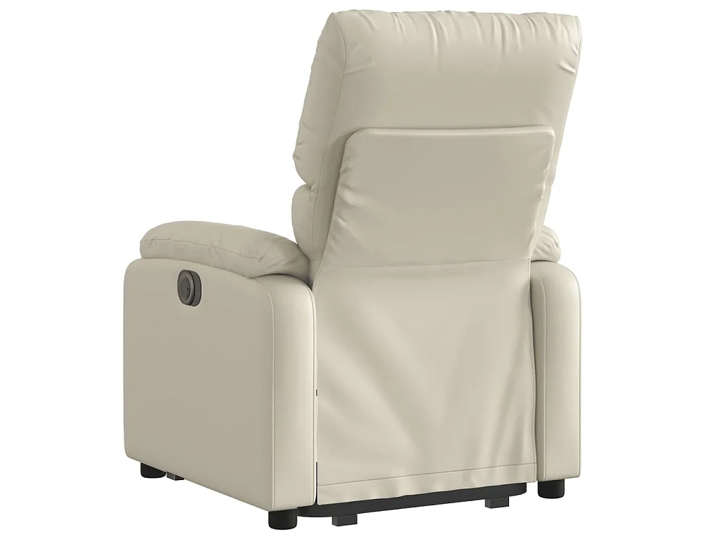 Fauteuil inclinable électrique crème similicuir