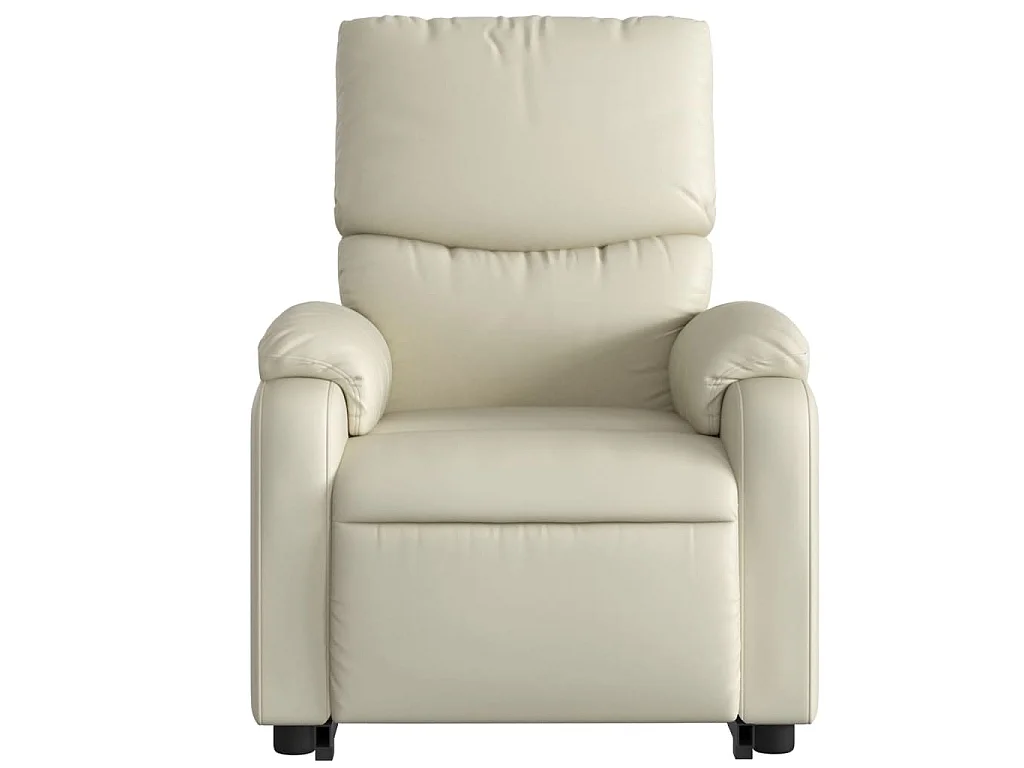 Fauteuil inclinable électrique crème similicuir