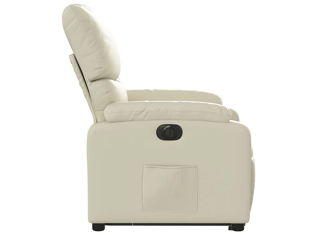 Fauteuil inclinable électrique crème similicuir