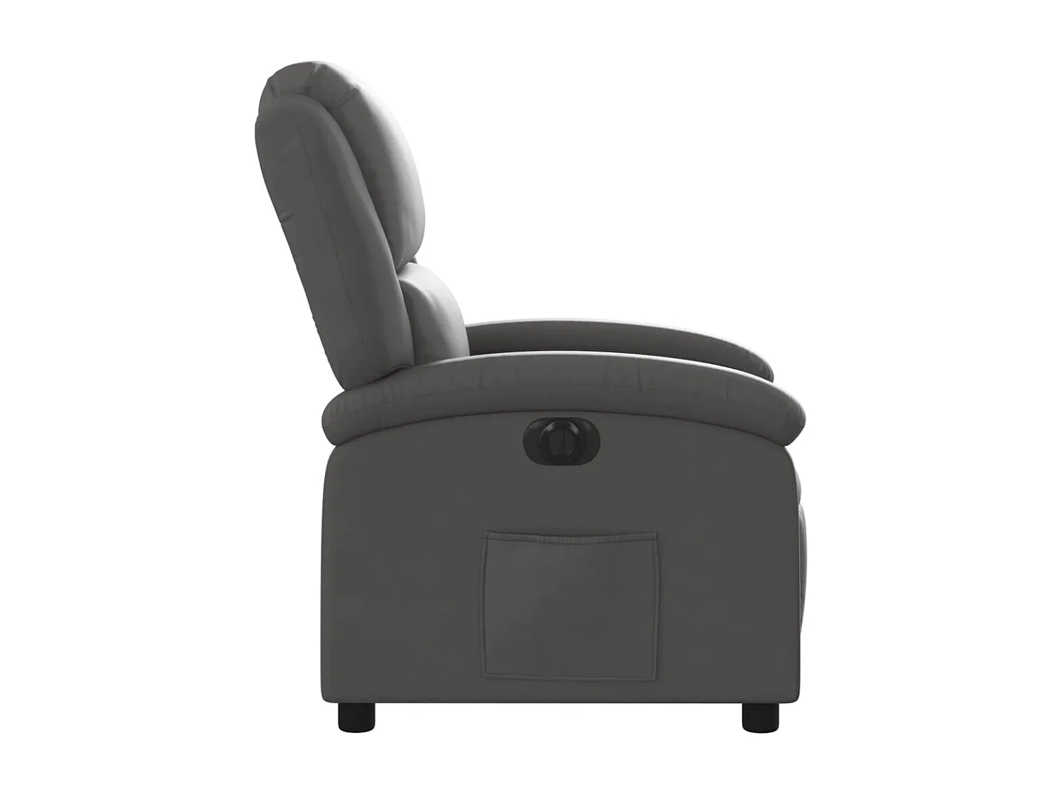 Fauteuil inclinable électrique gris cuir véritable