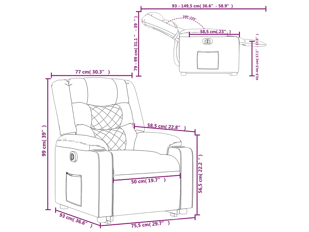 Sta-op-stoel elektrisch verstelbaar stof lichtgrijs