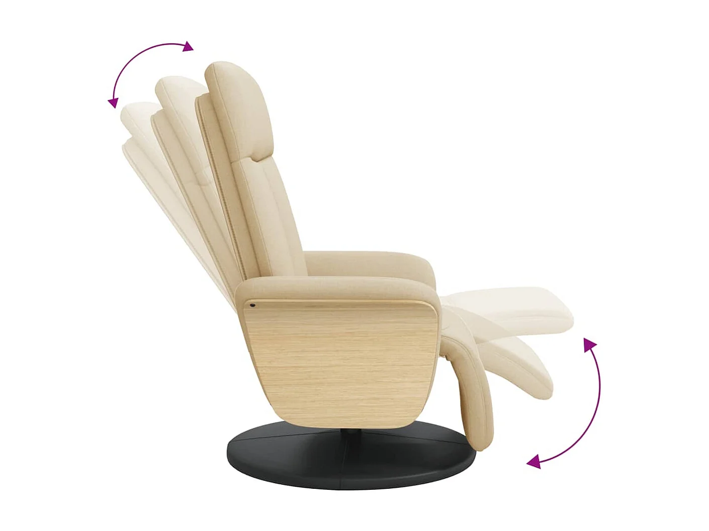 Relaxsessel mit Fußteil Creme Stoff