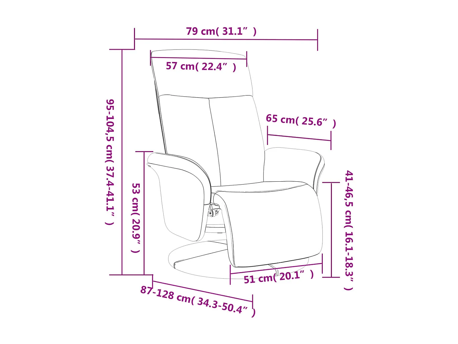 Fauteuil inclinable avec repose-pied crème tissu