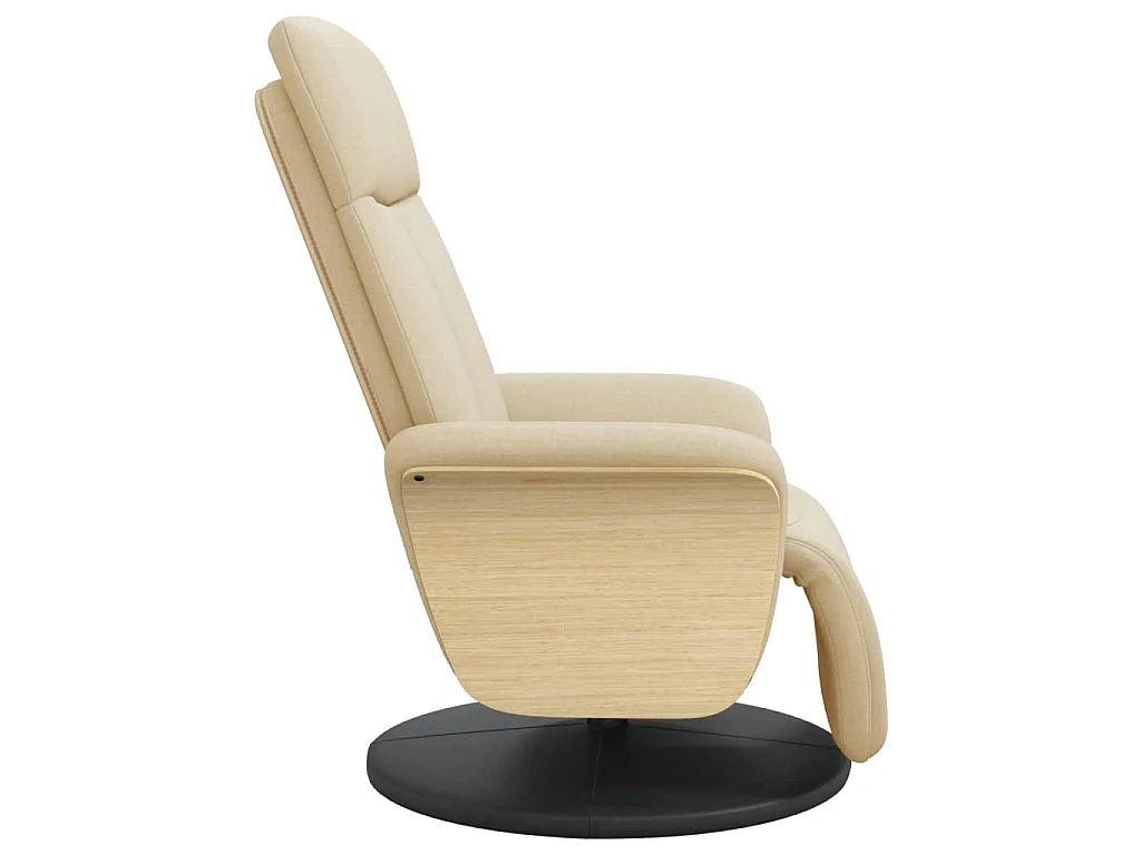 Fauteuil inclinable avec repose-pied crème tissu
