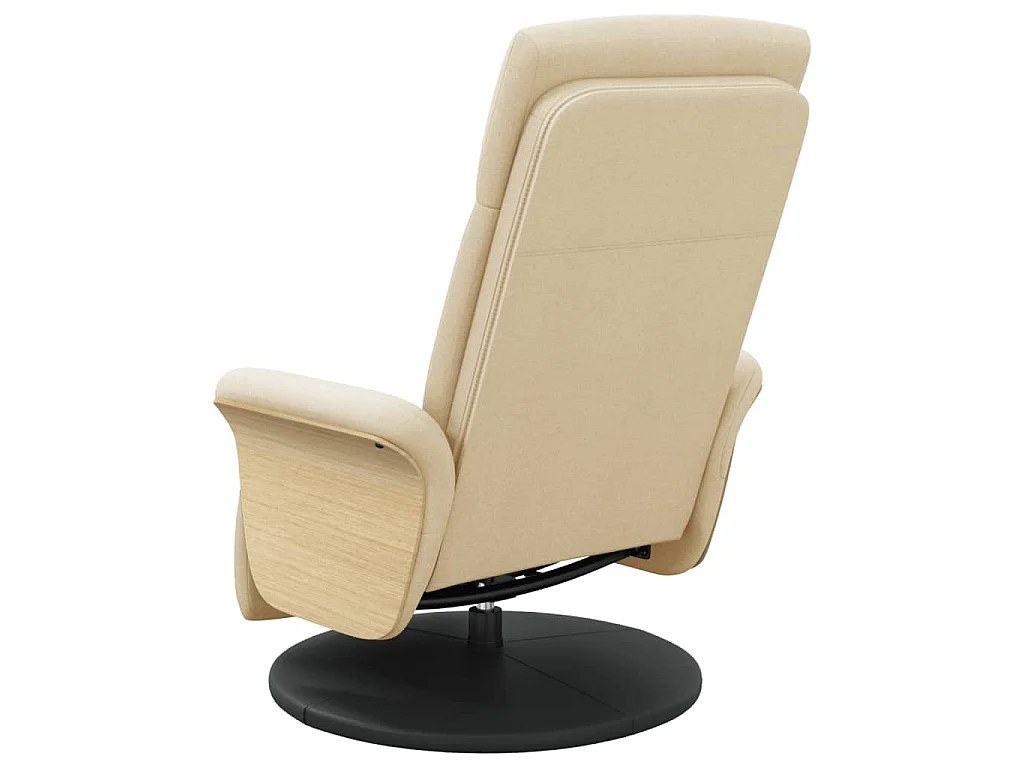 Fauteuil inclinable avec repose-pied crème tissu