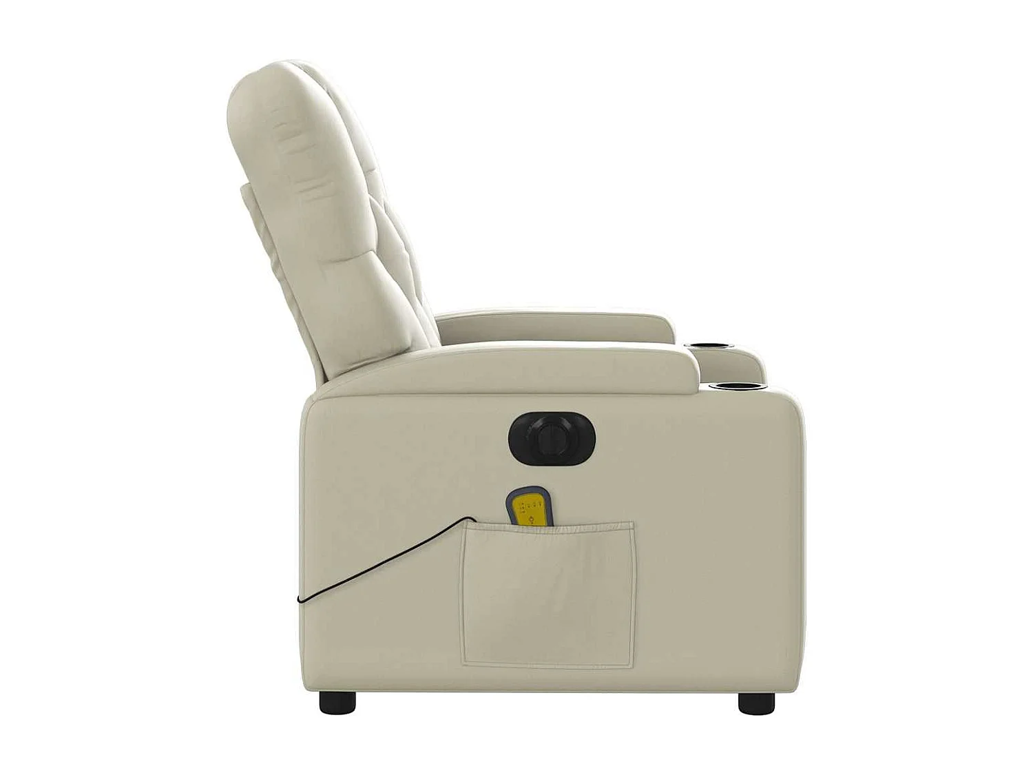 Fauteuil de massage inclinable électrique crème similicuir