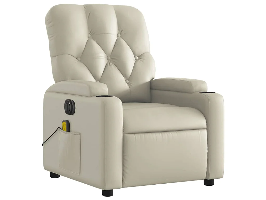 Massagesessel Elektrisch Creme Kunstleder