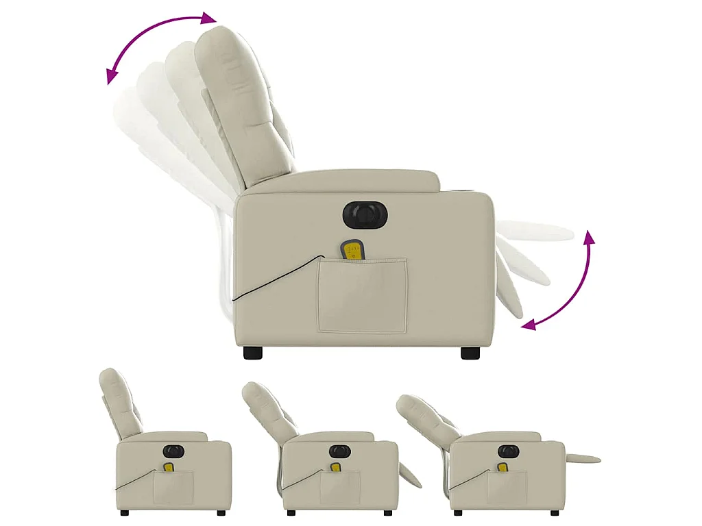Massagesessel Elektrisch Creme Kunstleder