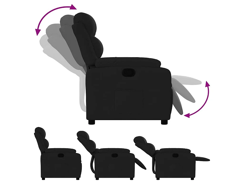 Fauteuil inclinable Noir Tissu