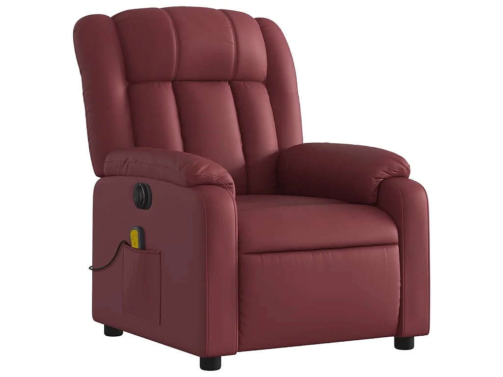 Fauteuil de massage inclinable électrique rouge bordeaux