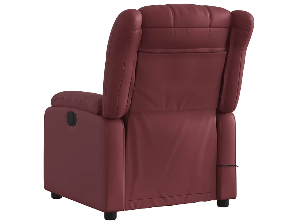 Fauteuil de massage inclinable électrique rouge bordeaux