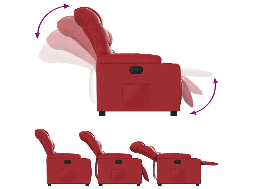 Fauteuil inclinable Rouge Similicuir