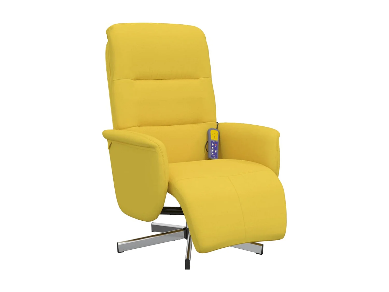 Sillón reclinable de masaje con reposapiés tela amarillo claro