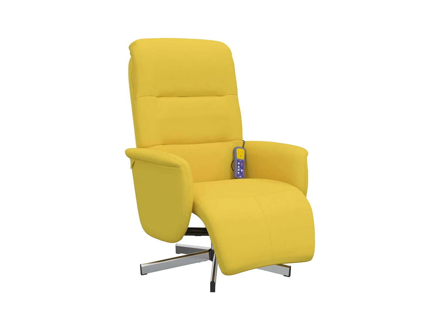 Massagesessel mit Fußteil Hellgelb Stoff