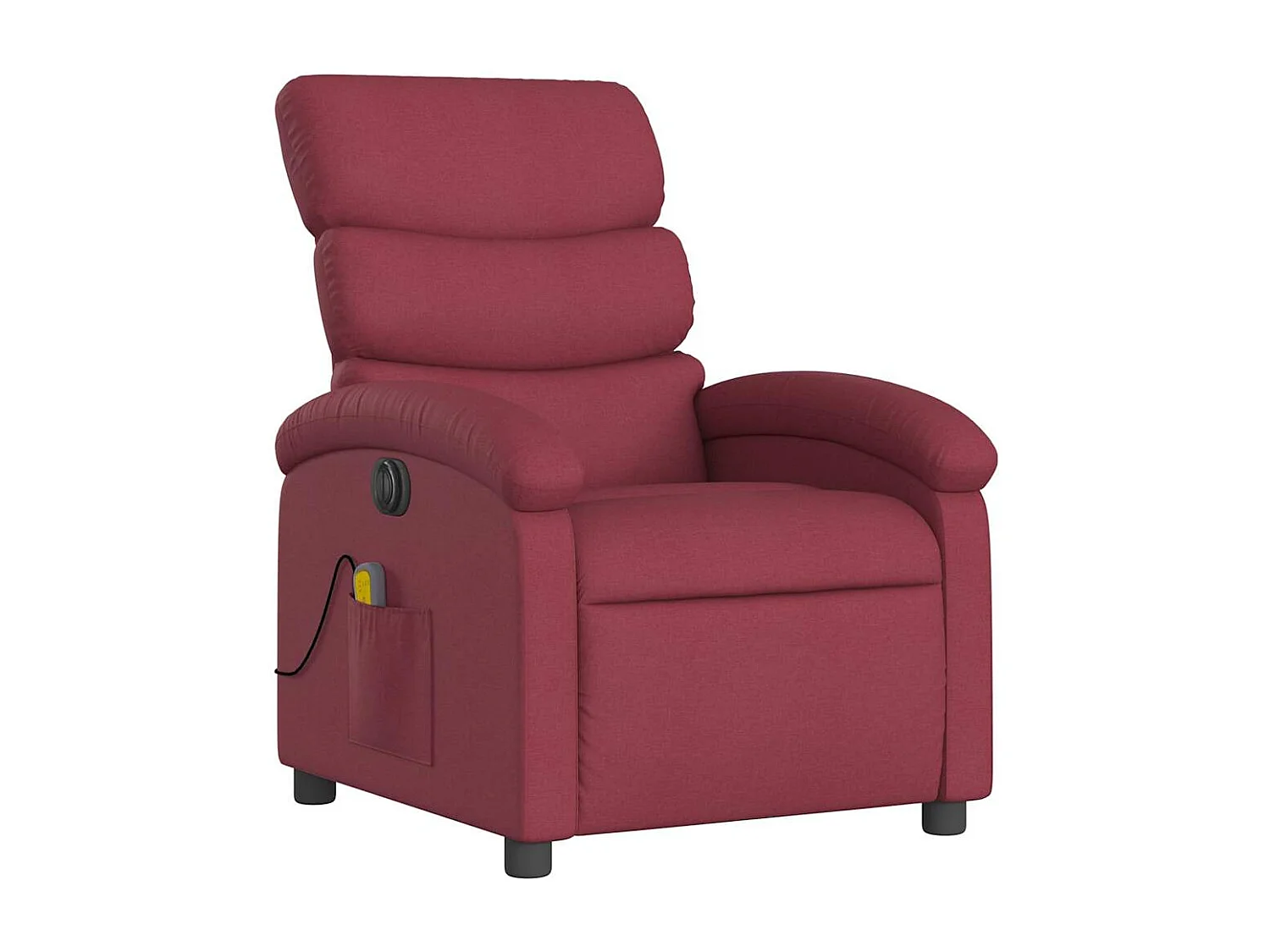 Massagesessel Elektrisch Weinrot Stoff