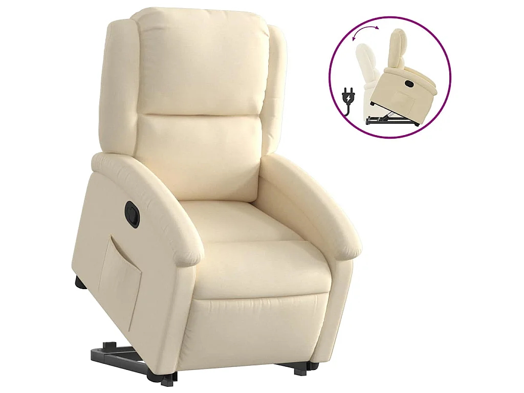 Fauteuil inclinable Crème Tissu