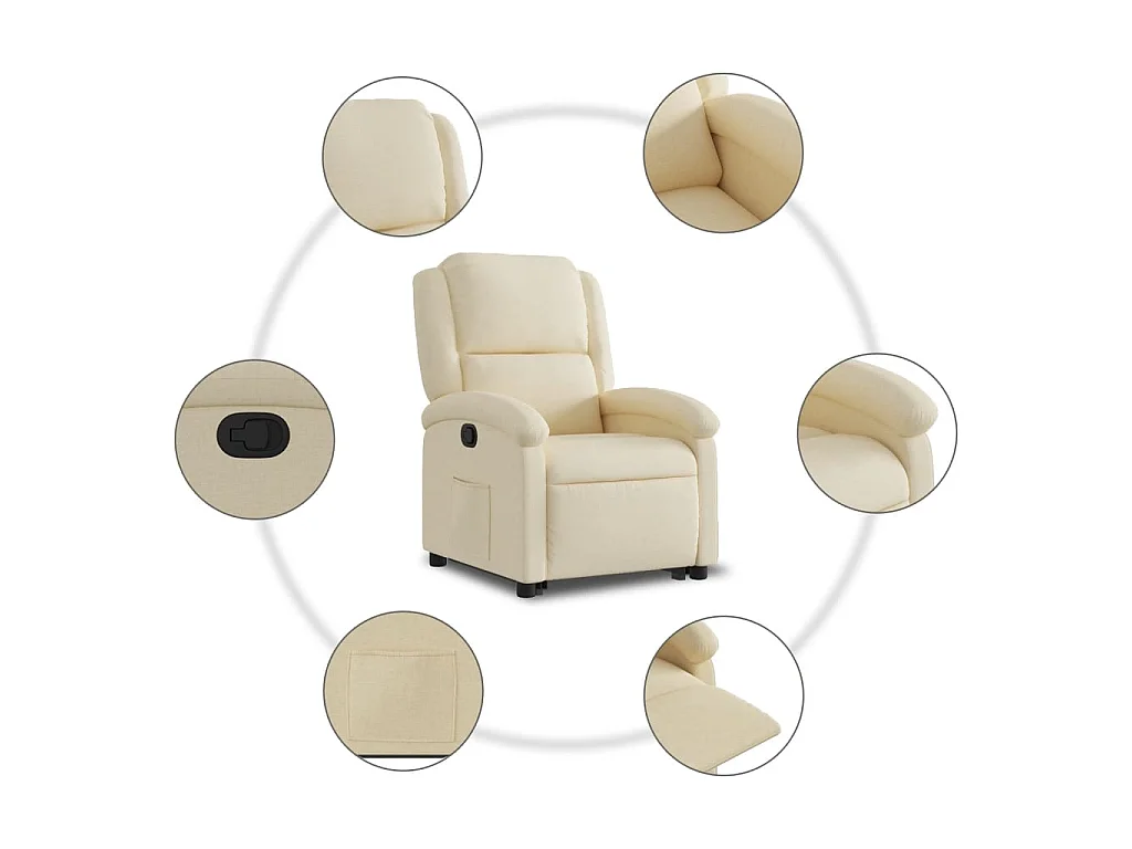Fauteuil inclinable Crème Tissu