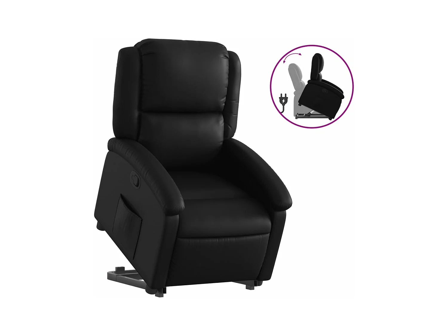 Fauteuil inclinable Noir Similicuir