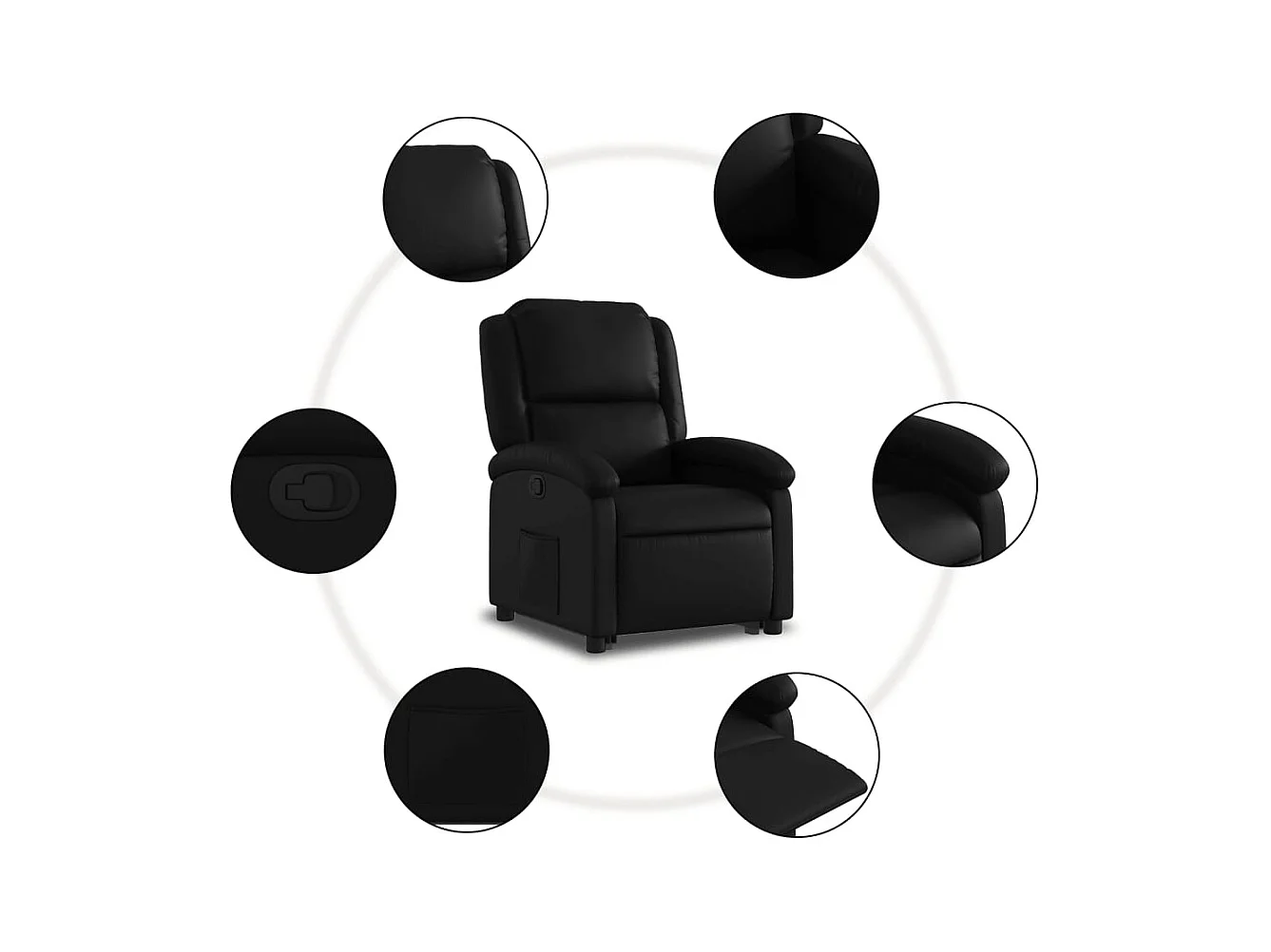 Fauteuil inclinable Noir Similicuir