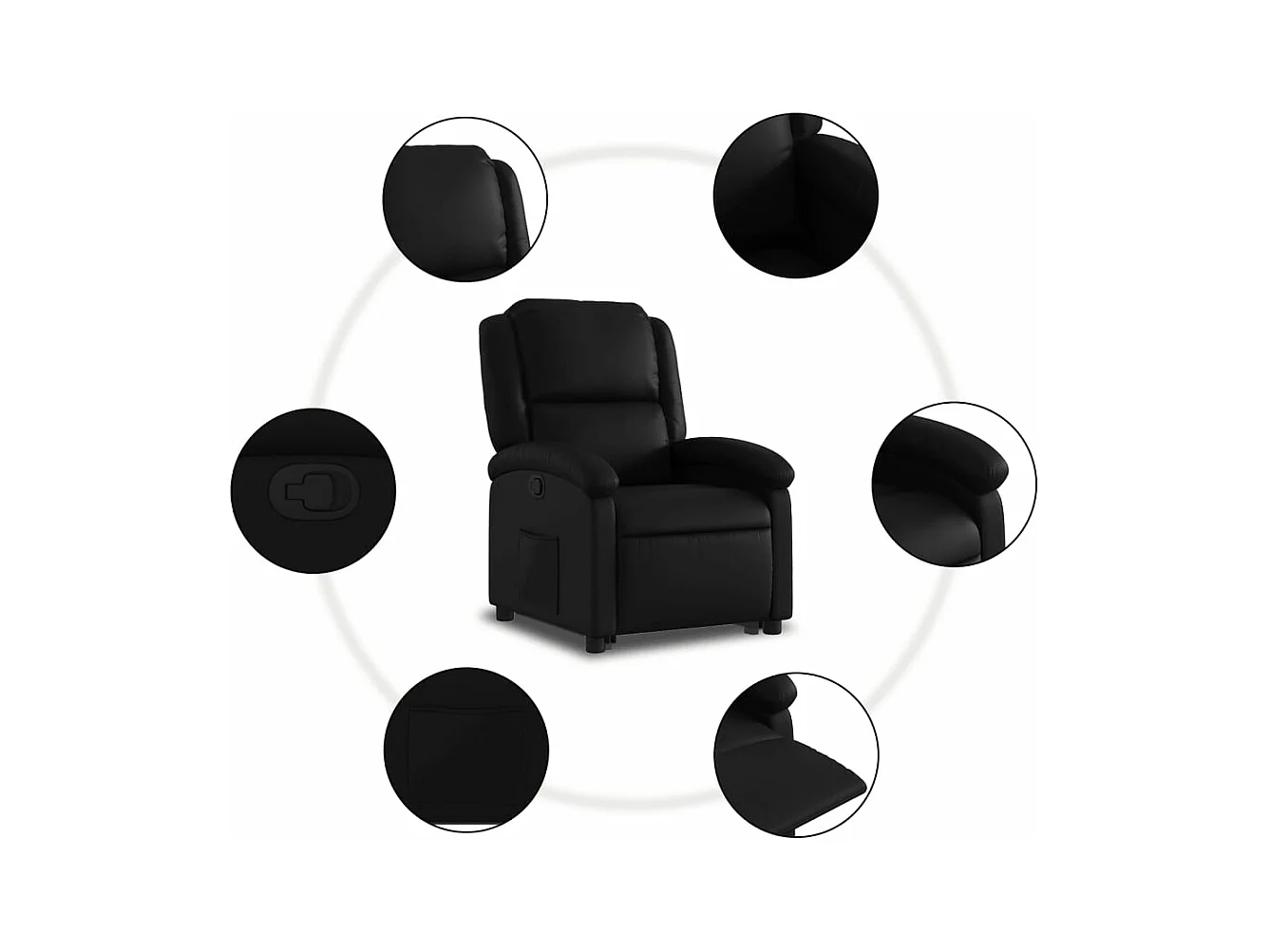 Fauteuil inclinable Noir Similicuir