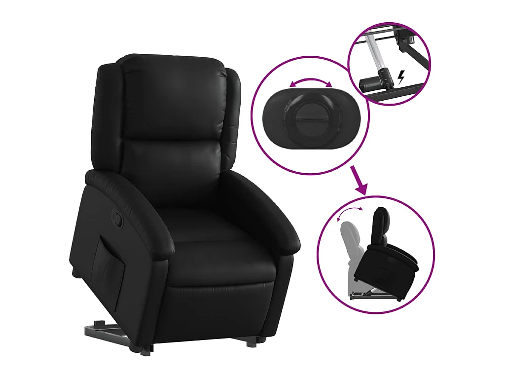 Fauteuil inclinable Noir Similicuir